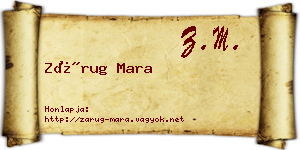 Zárug Mara névjegykártya